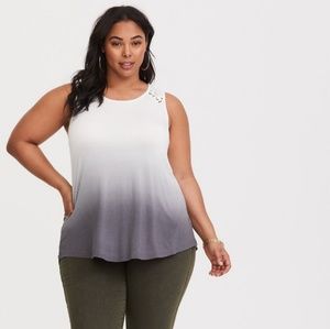 TORRID Super Soft Dip Dye Lattice Tank